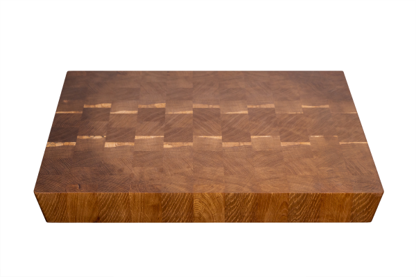 Hirnholzschneidebrett "Finis Grano Quercus" - Eiche